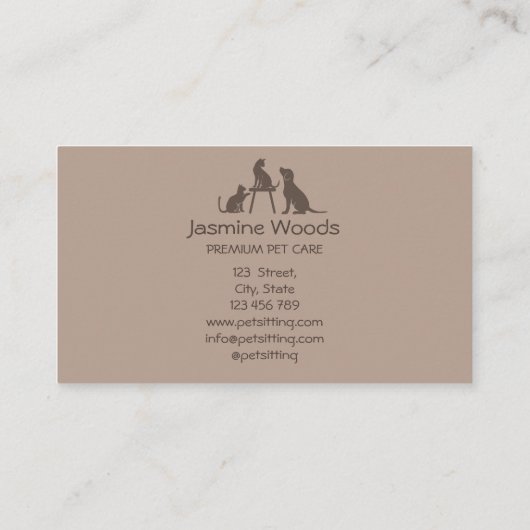 ペット座り犬歩く猫獣医ビジネス 名刺 (裏面)