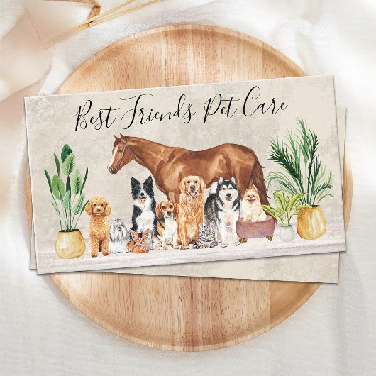 ペット座り犬猫馬エレガント動物 名刺