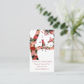 ペット座り猫と木のミニマリストカード 名刺 (スタンド正面)