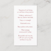 ペット座り猫と木のミニマリストカード 名刺 (裏面)