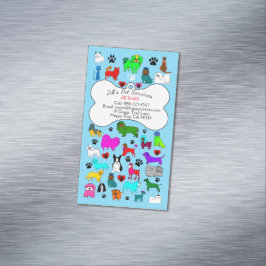 ペット座り、グルーミング&獣医サービスマグネット マグネット名刺