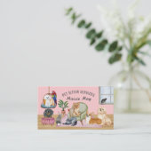 ペット座り、犬の歩く、グルーミング名刺 名刺 (スタンド正面)