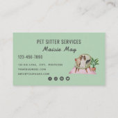 ペット座り、犬の歩く、グルーミング名刺 名刺 (裏面)
