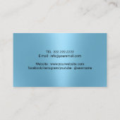 ペット座るドッグウォーカーかわいいカラーポーズブルーモダンー 名刺 (裏面)