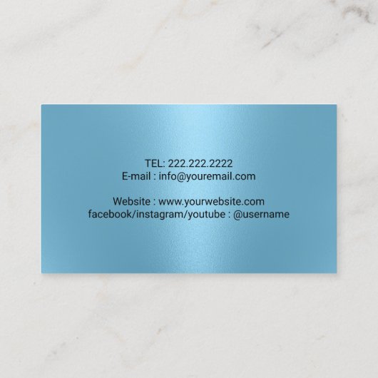 ペット座るドッグウォーカーかわいいカラーポーズブルーモダンー 名刺 (裏面)