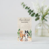 ペット座るドッグウォーカードッグトリマーボホウォーター色 予約カード (スタンド正面)