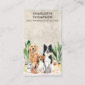 ペット座るドッグウォーカードッグトリマーボホウォーター色 名刺 (正面)