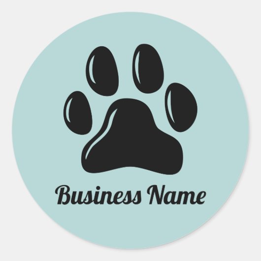 ペット座るドッグウォーカーペットシッターかわいい前足 ラウンドシール (正面)