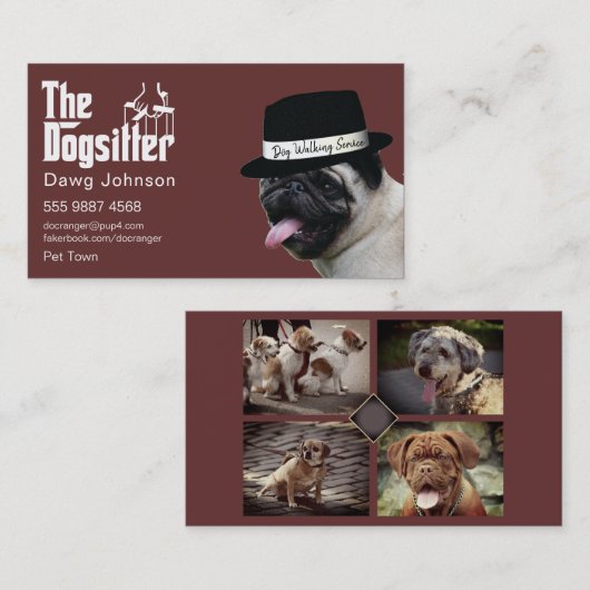 ペット座る🐾ドッグファーザードッグウォーカー信頼 名刺 (正面/裏面)