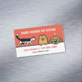 ペット座る犬とタキシード猫ポメラニア犬研究室 マグネット名刺 (インサイチュ)