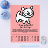 ペット座る，犬のグルーミング,歩く，トレーニングフライヤー チラシ (シングル)