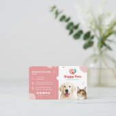 ペット座る，獣医クリニック，獣医，ペットサービス 名刺 (スタンド正面)