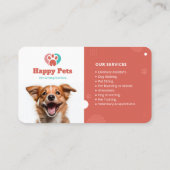 ペット座る，獣医クリニック，獣医，ペットサービス 名刺 (裏面)