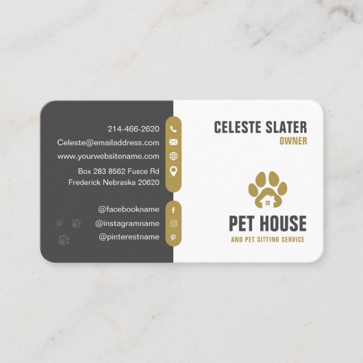 ペット座る，獣医クリニック，獣医，獣医，ペットケア，ペット 名刺 (正面)