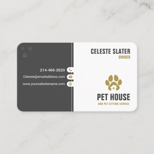 ペット座る，獣医クリニック，獣医，獣医，ペットケア，ペット 名刺 (正面)