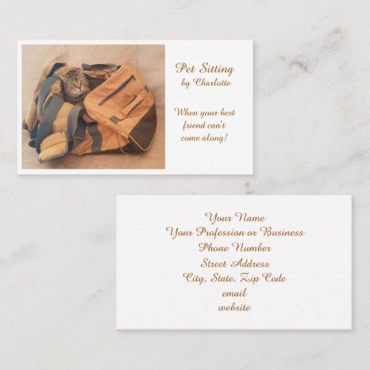 ペット座ユニーク猫名刺 名刺 (正面/裏面)