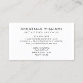 ペット座席サービスタイポグラフィ名刺 名刺 (裏面)