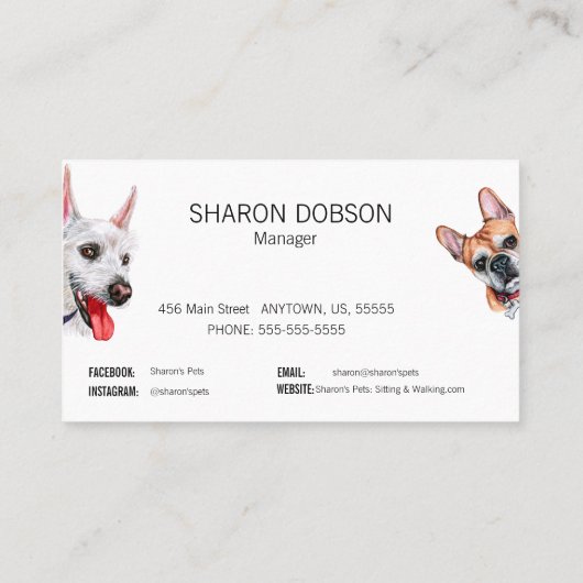 ペット座&犬歩く名刺 名刺 (裏面)