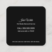 ペット廃棄物の除去 スクエア名刺 (裏面)