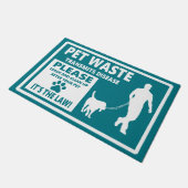 ペット廃棄物 – 表敬通知 ドアマット (アングル)