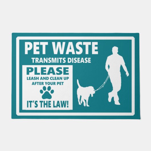 ペット廃棄物 – 表敬通知 ドアマット (正面)