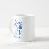 ペット引用文:私はブルーのファーベビーが大好き コーヒーマグカップ (正面左)