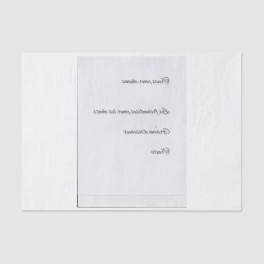 ペット御馳走のための逆転させたフランスのな原稿 薄葉紙 (正面)