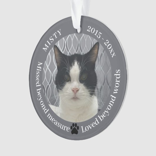 ペット恋しく思の写真を超えた猫記念館 オーナメント (正面)