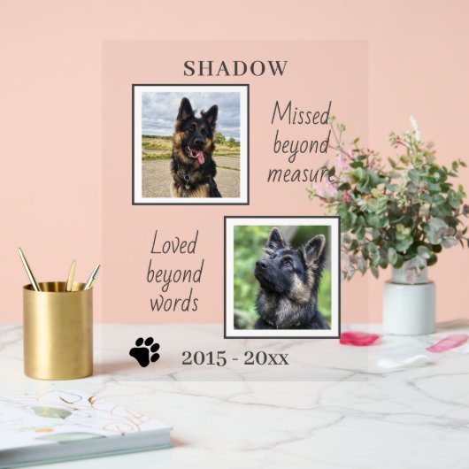 ペット恋しく思メモリーの写真を超えて アクリルサイン (ウェディング)