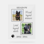 ペット恋しく思メモリーの写真を超えて アクリルサイン (正面)