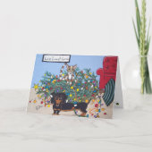 ペット恋人のためのぐらつかせられた木の休日の挨拶状 シーズンカード (正面)