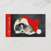 ペット恋人のためのクリスマスのクリスマスのプレゼントの証明書 割引カード (正面)