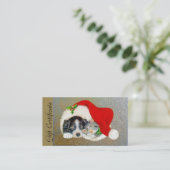 ペット恋人のためのクリスマスのクリスマスのプレゼントの証明書 割引カード (スタンド正面)