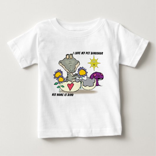 ペット恐竜の幼児の素晴らしいジャージーのTシャツ ベビーTシャツ (正面)