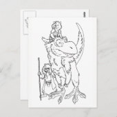 ペット恐竜を持つオオカミ ポストカード (正面/裏面)