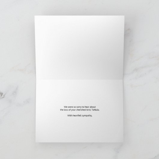 ペット悔やみや弔慰の哀悼の言葉の花の挨拶の損失 カード (内部)