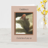 ペット悔やみや弔慰の猫カードの紛失 カード (黄色い花)