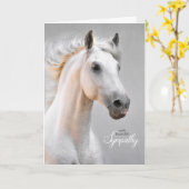 ペット悔やみや弔慰の馬の損失ホワイトホース カード (黄色い花)