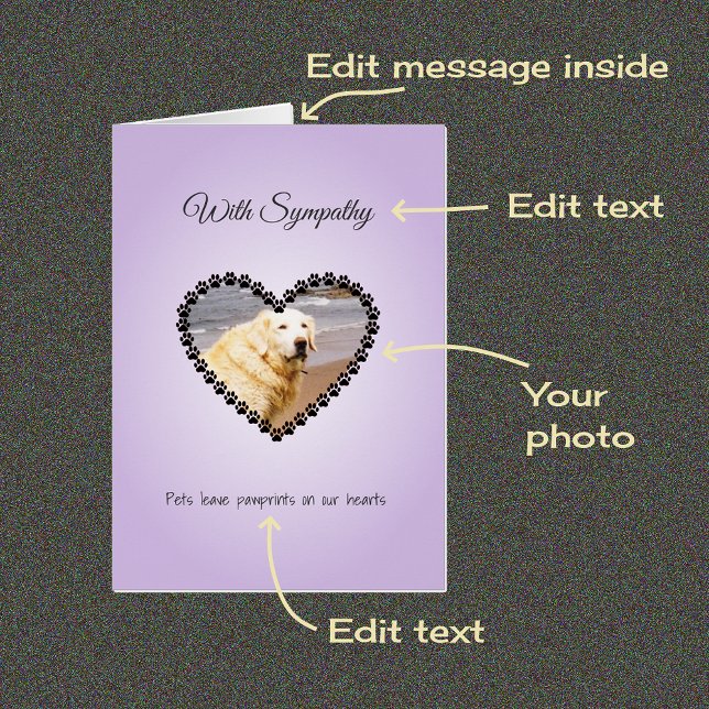 ペット悔やみや弔慰カスタム写真および文字カード (クリエイターアップロード済み)