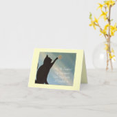 ペット悔やみや弔慰カード-猫(フリードマンのねじれた引用文) カード (黄色い花)