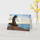 ペット悔やみや弔慰ドッグエンジェルウィングスビーチ カード (黄色い花)