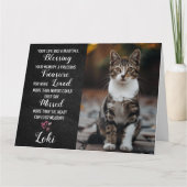 ペット悔やみや弔慰パーソナライズされた写真猫ロスカード カード (正面)