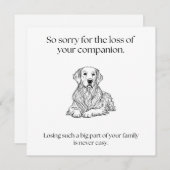 ペット悔やみや弔慰レトリバー ノートカード (正面/裏面)