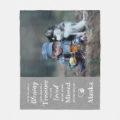 ペット悔やみや弔慰引用文記念犬メモリアル フリースブランケット (正面)