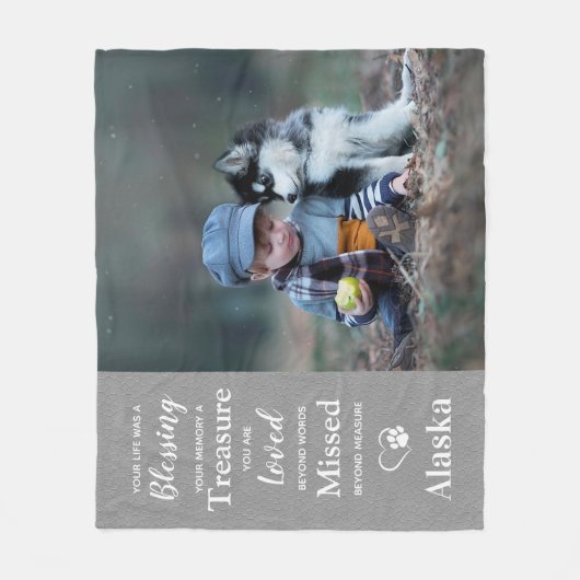 ペット悔やみや弔慰引用文記念犬メモリアル フリースブランケット