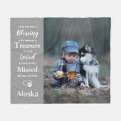 ペット悔やみや弔慰引用文記念犬メモリアル フリースブランケット (正面(横))