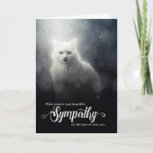 ペット悔やみや弔慰猫を亡くするための白い子猫 カード (正面)