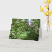 ペット悔やみや弔慰薄紫ブッシュ カード (黄色い花)