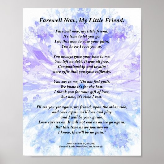 ペット悔やみや弔慰詩プリントバリューポスター（マット） ポスター (正面)