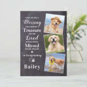 ペット悔やみや弔慰3写真犬パーソナライズされたメモリアル サンキューカード (スタンド正面)